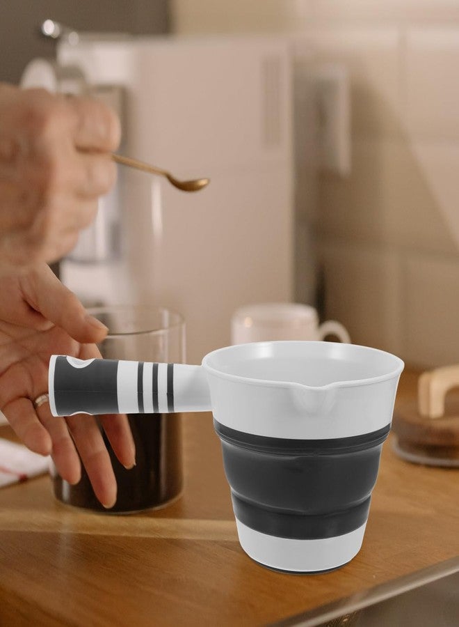 STOBAZA مغرفة ماء سيليكون قابلة للطي - مغرفة ماء قابلة للطي بطول 10.3 بوصة للمطبخ والحمام والتخييم والسفر | آمنة للغسل في غسالة الأطباق، مغرفة محمولة مانعة للتسرب (أسود) - Image 3