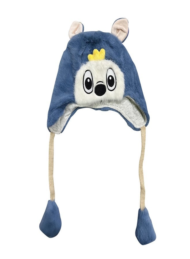 Missby® Baby Boy & Girl Winter Fleece Lined Cartoon Cap (Size: 1-3 Years) (Blue)