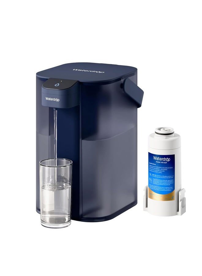 Waterdrop Electric Water Filter Pitcher, Dispenser, 200-Gallon, 5X Times Long-Life Countertop Water Filter System, NSF/ANSI 401&53&42, Reduce Chlorine, Lead, PFAS, 15-Cup, Blue, with 1 Filter - Image 1