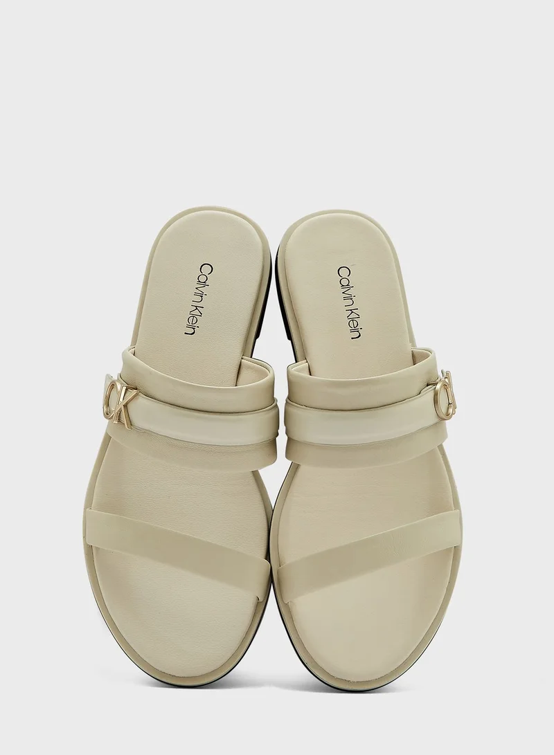 CALVIN KLEIN Almond Flat Sandals