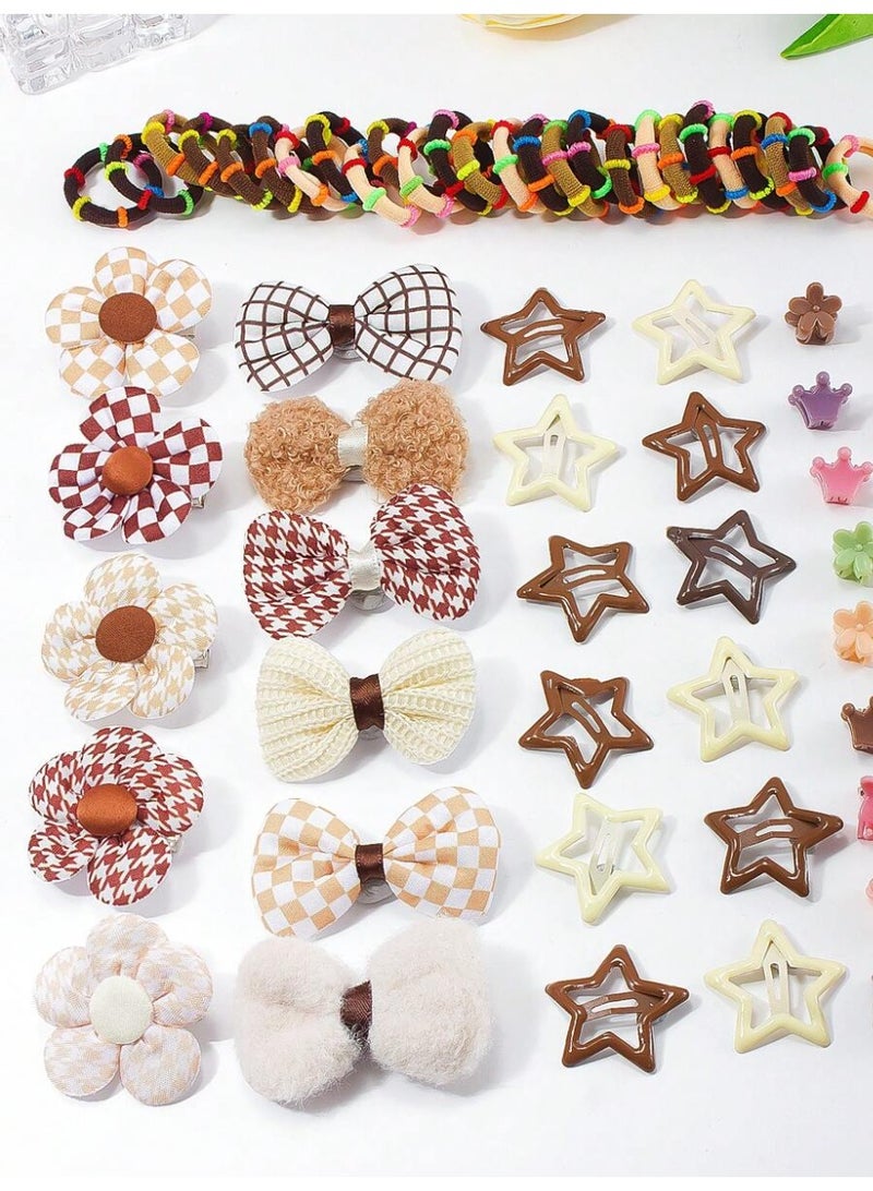 مجموعة مشابك شعر من 935 قطعة، اكسسوارات شعر للبنات ابداعية بسيطة، مجموعة ربطات شعر مرنة مطاطية للراس - Image 3