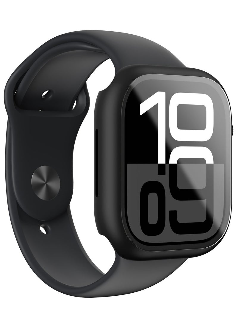AMAZINGthing - Radix FullGuard for Apple Watch Series 10 42mm Case Cover with Built in Tempered Glass Screen Protector - Black - Image 1