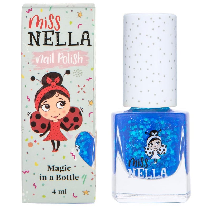 MISS NELLA COOL KID Safe Special Dark Blue Nail Polish for Kids NonToxic Odor Free Formula for Children and Toddlers Natural Water Based for Easy Peel Off