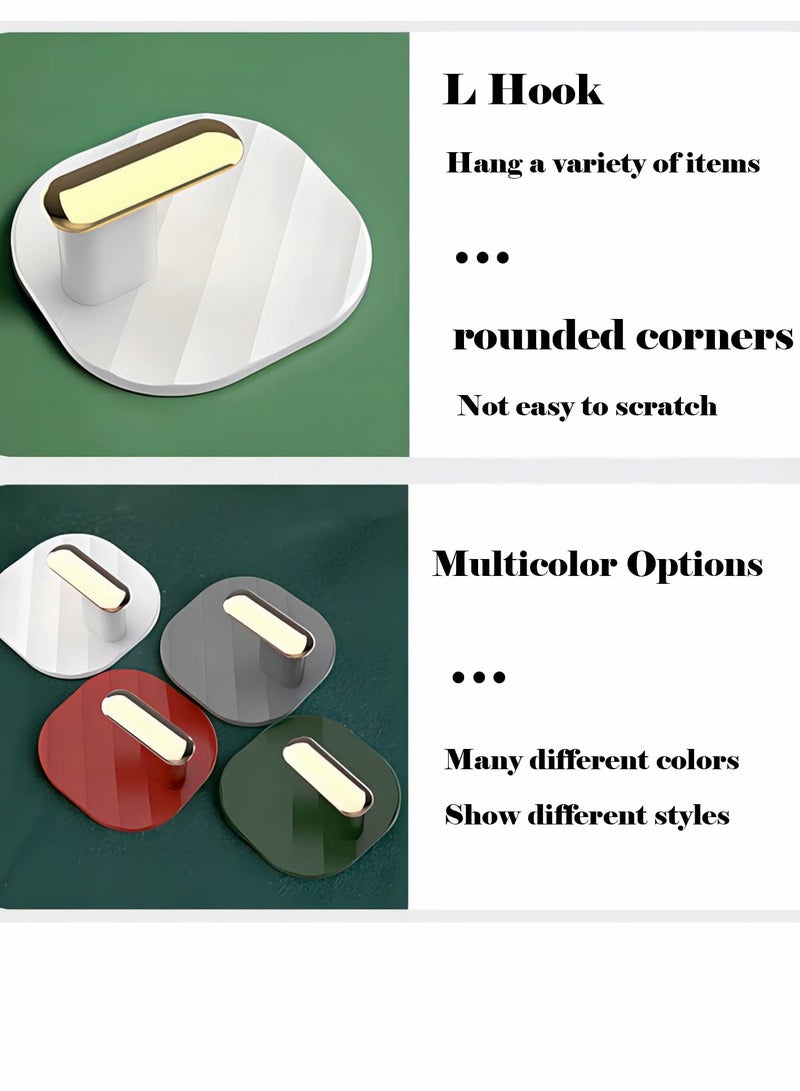 4Pcs Adhesive Hooks, No Punching Super Strong Viscose Towel Coat Kitchenware Practical Hooks for Bedroom Kitchen Toilet Bathroom Office Home Storage (Mixed Colors) - Image 5
