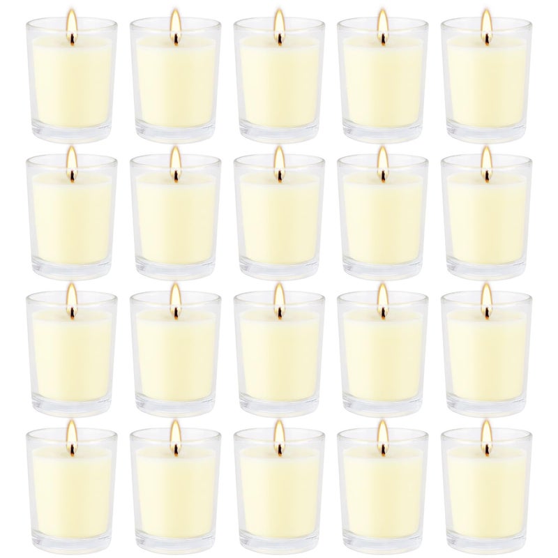 Grcdoyvl Set of 20 x 2.0 oz Votive Citronella Candles in Glass Cup Decorative Candle Yellow Citronella Tea Lights Indoor Outdoor Patio Scented Candles Bulk… - Image 1