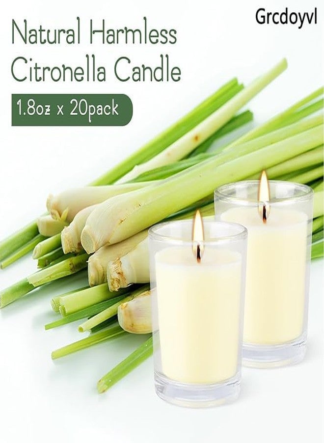 Grcdoyvl Set of 20 x 2.0 oz Votive Citronella Candles in Glass Cup Decorative Candle Yellow Citronella Tea Lights Indoor Outdoor Patio Scented Candles Bulk… - Image 3