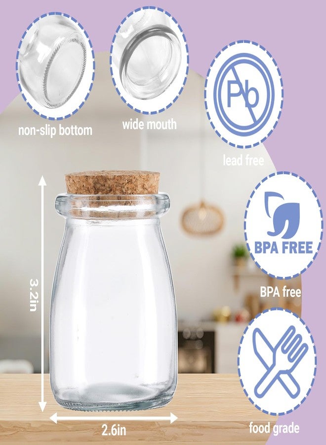 BIGIVACA 30 Pack 7oz Glass Jars with Cork Lids & PE Lids, Yogurt & Candle Jars for Making Candles, Small Mason Jars for Spices, Candy, Bath Salts, Wedding, Party & Baby Shower Favors - Image 3
