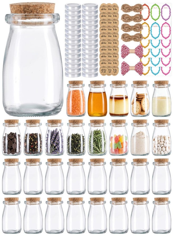 BIGIVACA 30 Pack 7oz Glass Jars with Cork Lids & PE Lids, Yogurt & Candle Jars for Making Candles, Small Mason Jars for Spices, Candy, Bath Salts, Wedding, Party & Baby Shower Favors - Image 1