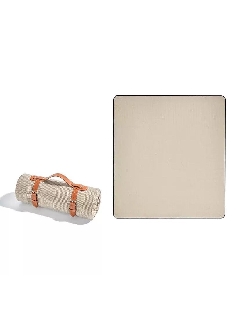 Manhua Large wave patterned picnic mat 200×200cm,three-layer thick waterproof beach mat,portable moisture-proof mat for outdoor camping/beach/family gatherings - Image 1