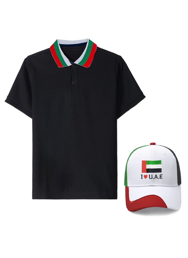 Home Smart National Day Black Shirt with Cap for Kids Celebrate UAE National Day in Style Dress for National Festive Events - pzsku/Z1B06E46190460CE2C449Z/45/_/1731760328/18e4cee0-cc12-40b4-8a22-d3ae882b35a4