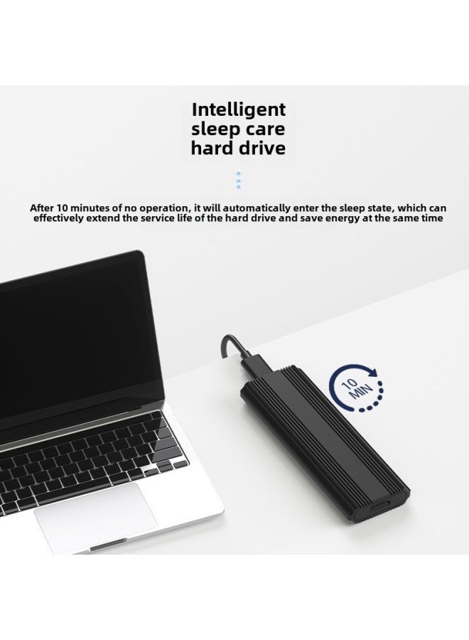 Mobile Hard Disk Box USB3.1 Interface Laptop SSD Solid State M.2 Hard Disk Box-Color:Nvme/ngff Dual Protocol (silver) - Image 2