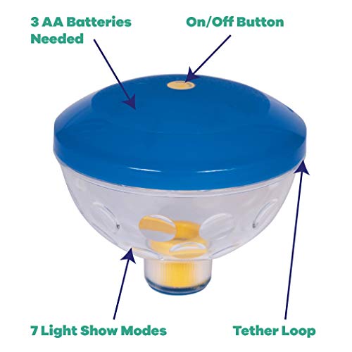 GAME 3550-BB Underwater Light Show for Pools – 7 Color-Changing LED Light Modes – Floating Pool Light for Above Ground & Inground Pools – Battery Operated (3 AA, Not Included) - Image 4
