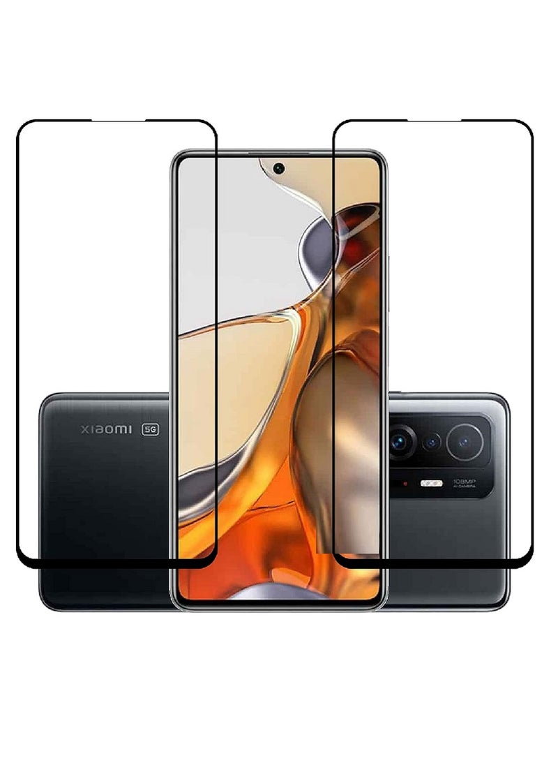 2 Pieces Tempered Glass Screen Protector 5D Designed For Xiaomi Mi 11T Pro Full Glue Edge to Edge Full Screen Coverage And Bubble Free - Image 1