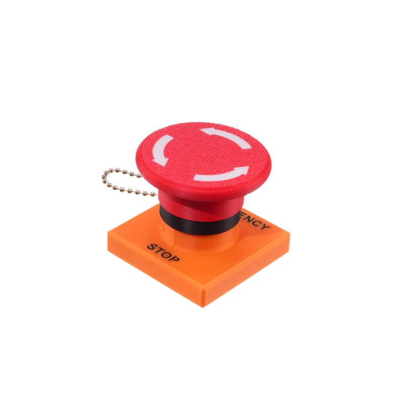 minihope Emergency Stop Button Fidget Clicker Toyâ€“ 3D Printed Industrial Style Fidget Toy â€“ Multi-Use Bag Charm & Eco Stress Relief Toy - Image 1