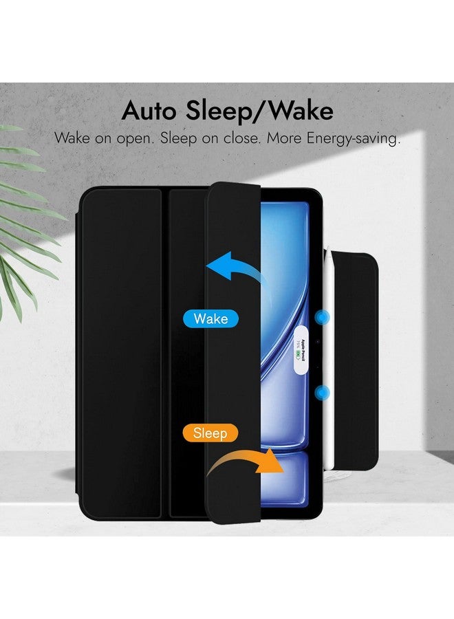 Robustrion Cover for iPad Air 11 inch M2 6th Generation/iPad Air 5th Generation Cover [Magentic Attach] Case for iPad Air 4th / 5th Gen/iPad Air 11 inch 2024 M2 [Auto Sleep Wake Support] - Black - Image 3