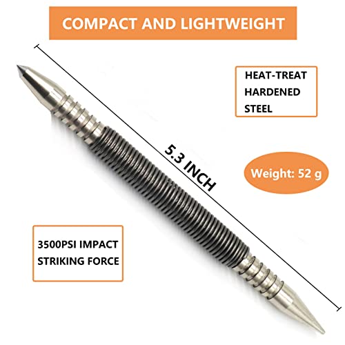 WHLLING 1/16″Dual Head Nail Setter and 3/16″Center Punch, 3500 PSI Striking Force Counter Punch Spring Nail Set - Image 3
