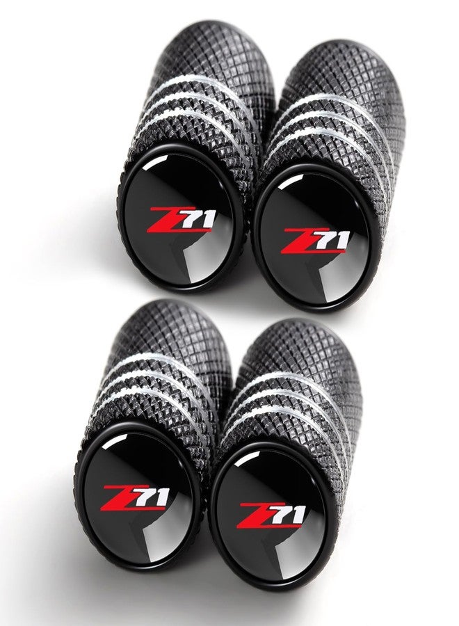 BFIVEANTE Tire Valve Stem Caps for Chevrolet Z71 Metal Car Wheel Air caps Auto Valve Stem Caps Accessories 4 Pcs Black - Image 1