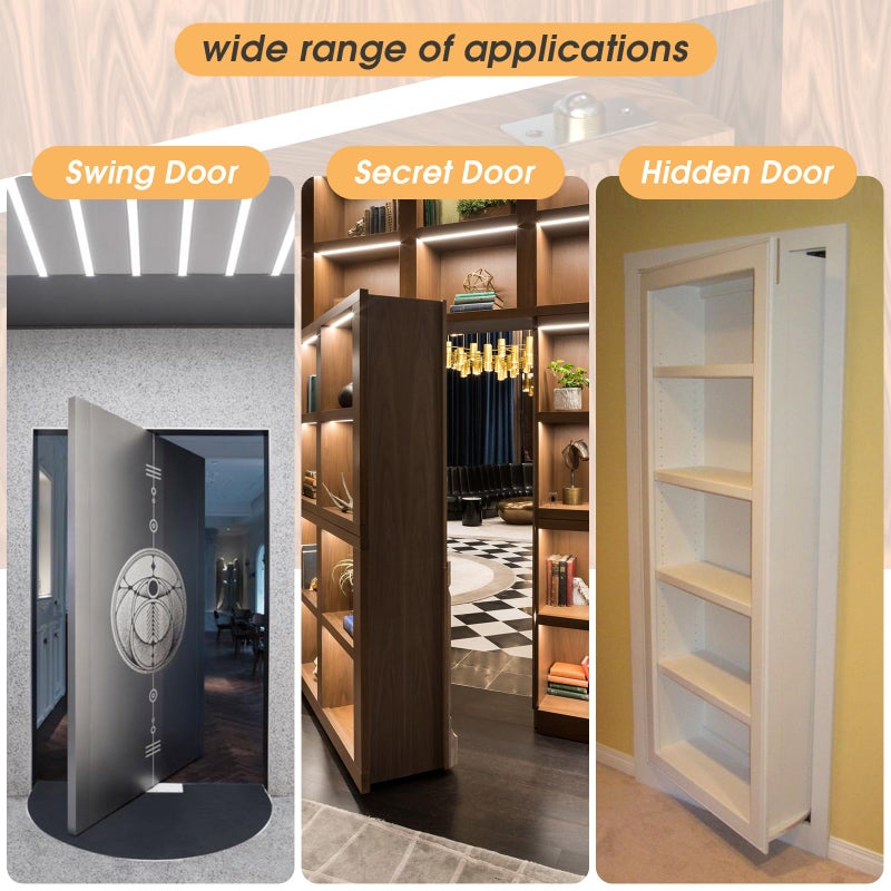 Theelves Door Hinges Stainless Steel Hidden Door Hardware 360 Degree Rotation Pivot Hinge For Hidden Door Bookcase And Interior Doors/Secret Door - Image 4