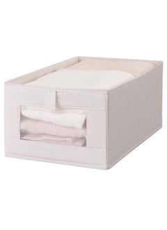 Foldable Cotton Linen Fabric Storage Bin with Clear Mesh Window - Stylish, Practical, and Versatile Organizer