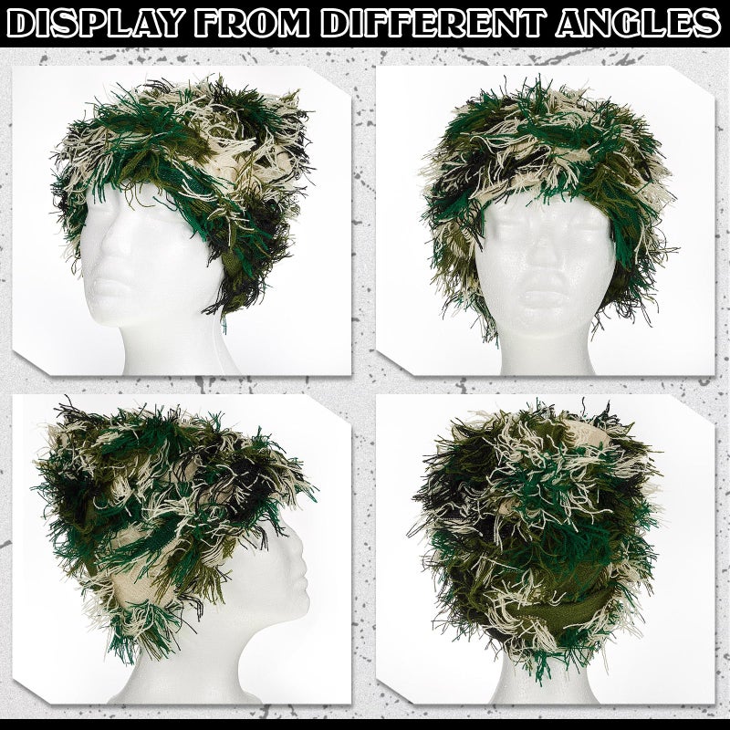 Chuarry Distressed Knitted Beanie Fuzzy Winter Hats Thick Warm Y2k Beanie Snow Knit Cap Skull for Women Men(Assorted Army Green,Regular Style) - Image 4