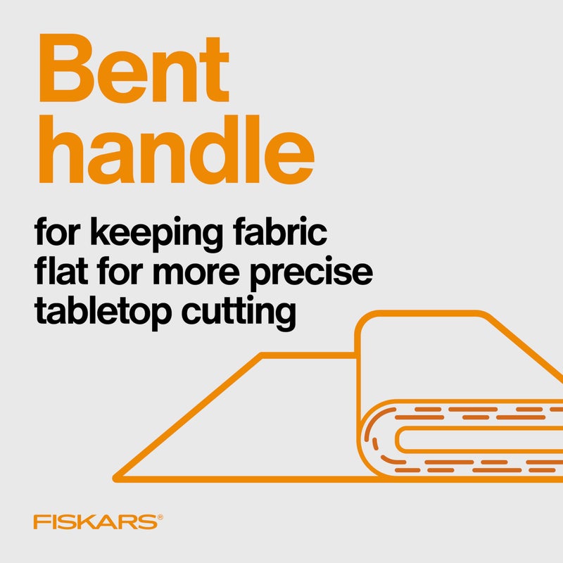 Fiskars Easy Action Scissors, No. 8, Spring-Assisted & SoftGrip Bent Handle Reduces Hand Fatigue, Precision Stainless Steel Blades for Clean Tabletop Cutting, Ambidextrous Design, Stainless Steel - Image 3