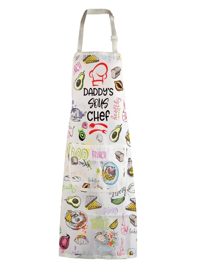 MBMSO Dad Apron Daddy's Sous Chef Apron Mens Cooking Apron Daddy Kitchen Apron Pregnancy Reveal for Husband Future Daddy Gift (Daddy Apron-w) - Image 1