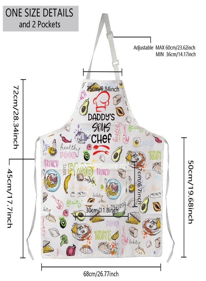 MBMSO Dad Apron Daddy's Sous Chef Apron Mens Cooking Apron Daddy Kitchen Apron Pregnancy Reveal for Husband Future Daddy Gift (Daddy Apron-w) - Image 2