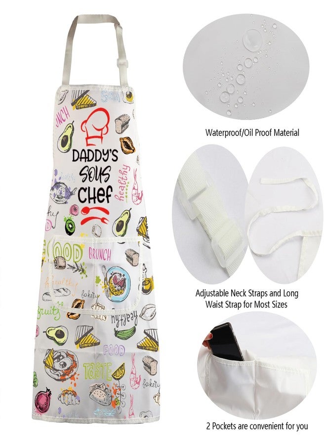 MBMSO Dad Apron Daddy's Sous Chef Apron Mens Cooking Apron Daddy Kitchen Apron Pregnancy Reveal for Husband Future Daddy Gift (Daddy Apron-w) - Image 5