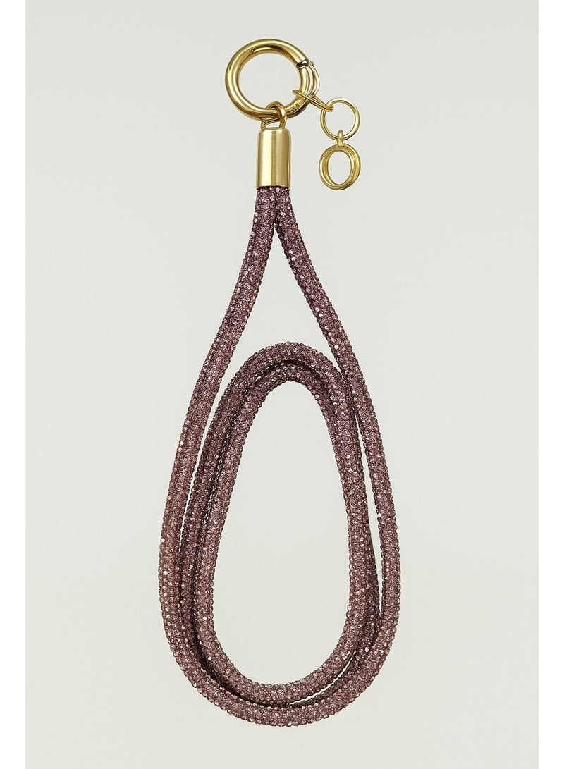 Premium Rhinestone Crossbody Phone Lanyard – Adjustable Sparkly Strap with Detachable Universal Patch, Hands-Free Neck/Shoulder Strap for Smartphones, Keys & ID Badge (Brown) - Image 1