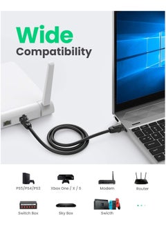 Generic UGreen CAT 8 RJ45 Pure Copper Patch Cord, Shielded, Bandwidth Up To 25 Gbps, 26AWG Wire Size, Durable and Flexible, 5 Meter Length, Black | 70172  - Image 2