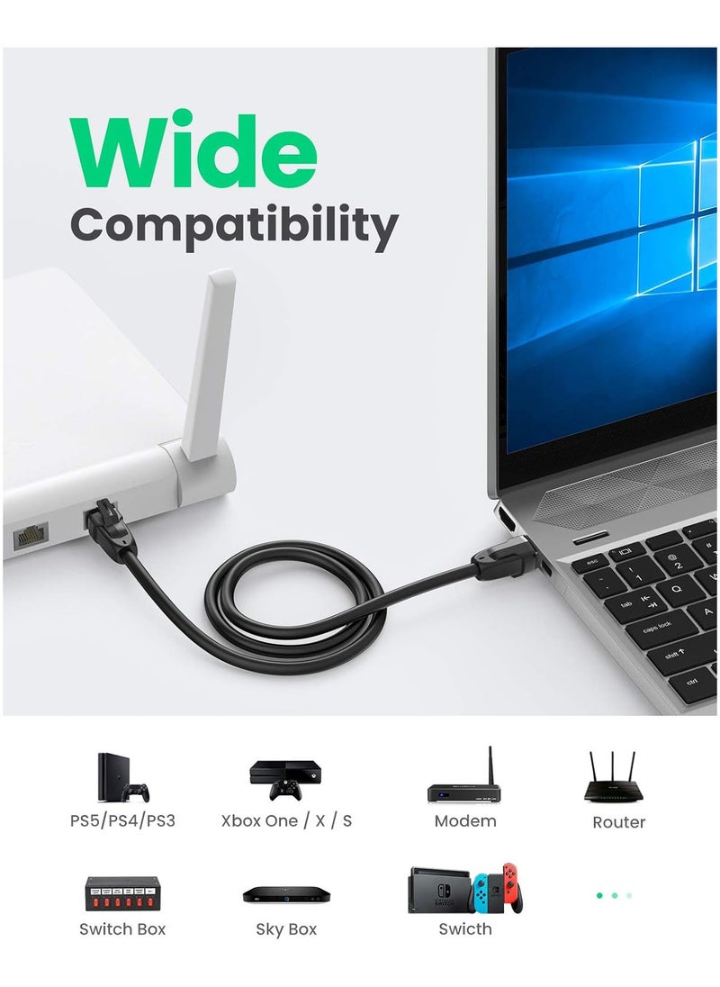 Generic UGreen CAT 8 RJ45 Pure Copper Patch Cord, Shielded, Bandwidth Up To 25 Gbps, 26AWG Wire Size, Durable and Flexible, 5 Meter Length, Black | 70172  - Image 2