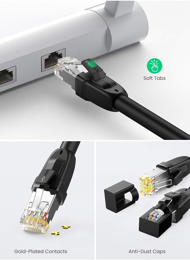 Generic UGreen CAT 8 RJ45 Pure Copper Patch Cord, Shielded, Bandwidth Up To 25 Gbps, 26AWG Wire Size, Durable and Flexible, 5 Meter Length, Black | 70172  - Image 4