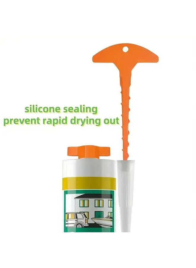 Two Corners Plunger Glass Glue Sealing Gun Leakproof Cap Prevents Drying - Image 2