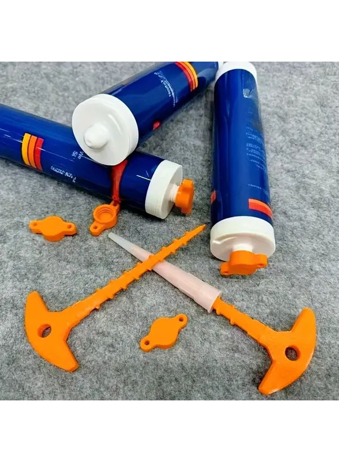 Two Corners Plunger Glass Glue Sealing Gun Leakproof Cap Prevents Drying - Image 3