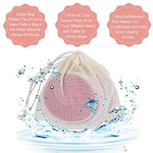 Wegreeco Nursing Breast Pads (14 Pack) + Laundry Bag & Travel Storage Bag, 4.7 inch Option - Washable & Reusable Breastfeeding Nursing Pads (Gentle, Large, Daytime Use) - Image 2