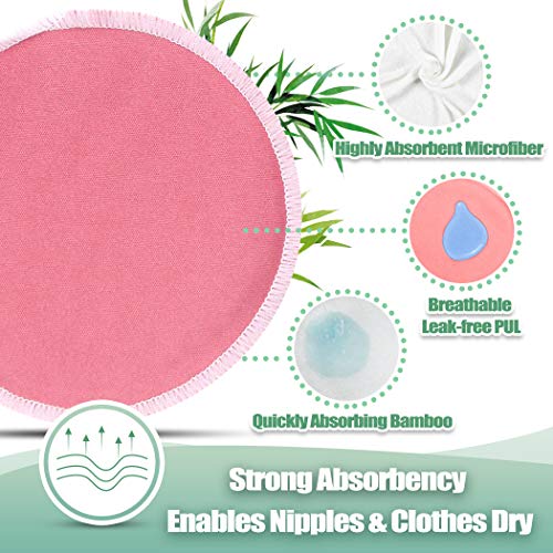 Wegreeco Nursing Breast Pads (14 Pack) + Laundry Bag & Travel Storage Bag, 4.7 inch Option - Washable & Reusable Breastfeeding Nursing Pads (Gentle, Large, Daytime Use) - Image 3