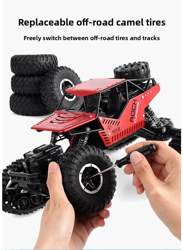Alloy Four-Wheel Drive Off-Road Remote Control Car, Big Wheel+Track Interchangeable, 2.4G Strong Climbing, Sand Snow Mud, Children's Holiday Gift - Image 4
