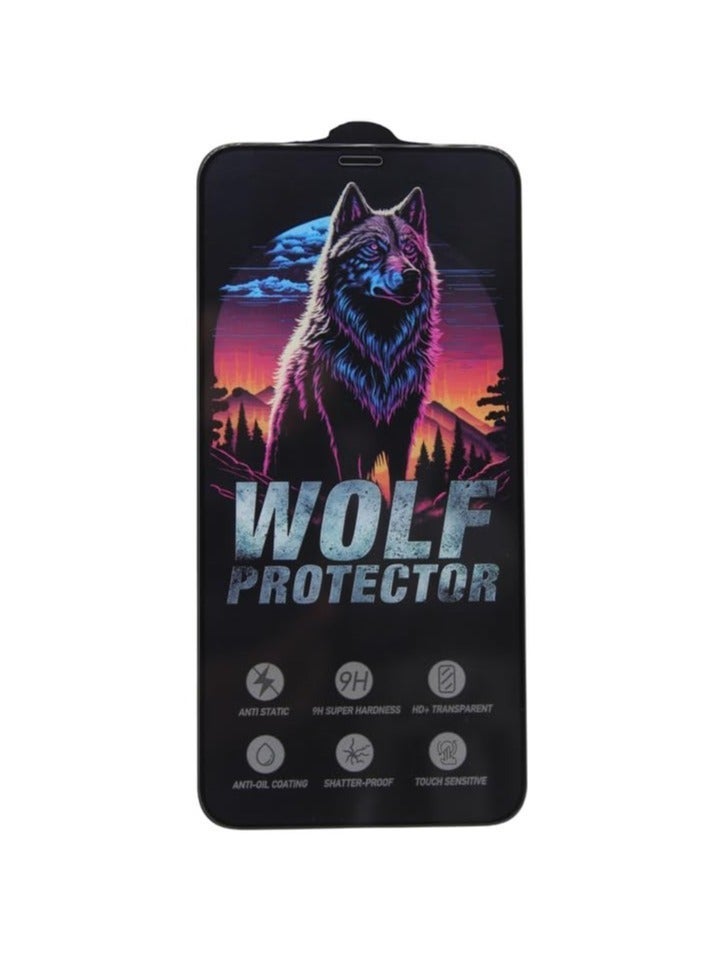 Wolf Protector Design Tempered Glass Screen Protector for Apple iPhone XR/Apple iPhone 11 - Clear & Black - Image 1