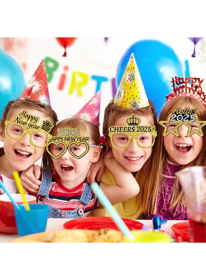 Lide Road 12 Pcs 2025 New Year Eyeglasses Mask New Year's Eve Selfie Props New Year's Eve Party Supplies New Year's Eve Photo Props for Happy New Year Party Supplies - Image 4