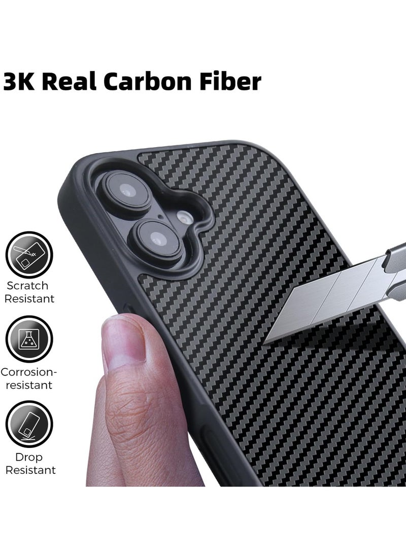 MONOCARBON Real 3K Carbon Fiber iPhone 16 Case Cover MagSafe Compatible Military Grade Scratch Resistant - Matte Black  - Image 5