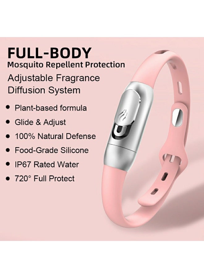 Adjustable Natural Mosquito Repellent Bracelet with Refill Sticks. Essential Oil Wristband for Safe Insect Protection for Kids and Adults - Image 3