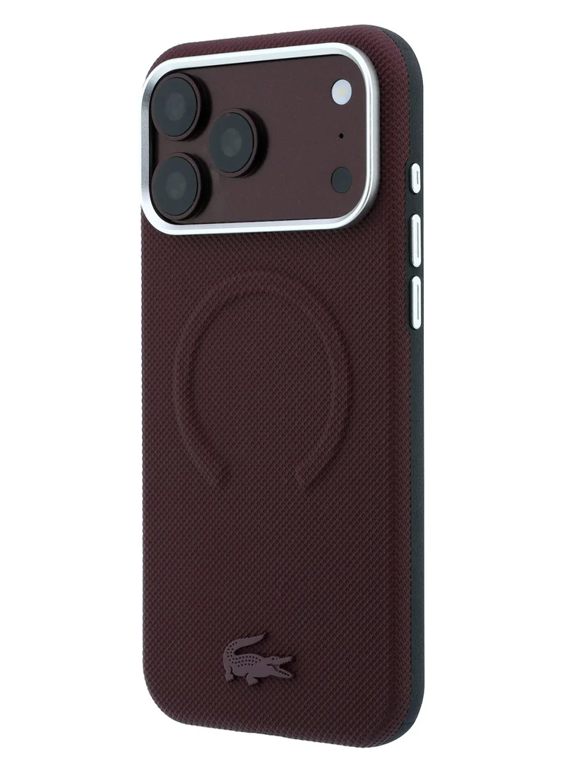 Lacoste iPhone 18 Pro Max MagSafe Case PU Leather Embossed Hard Case Compatible with iPhone