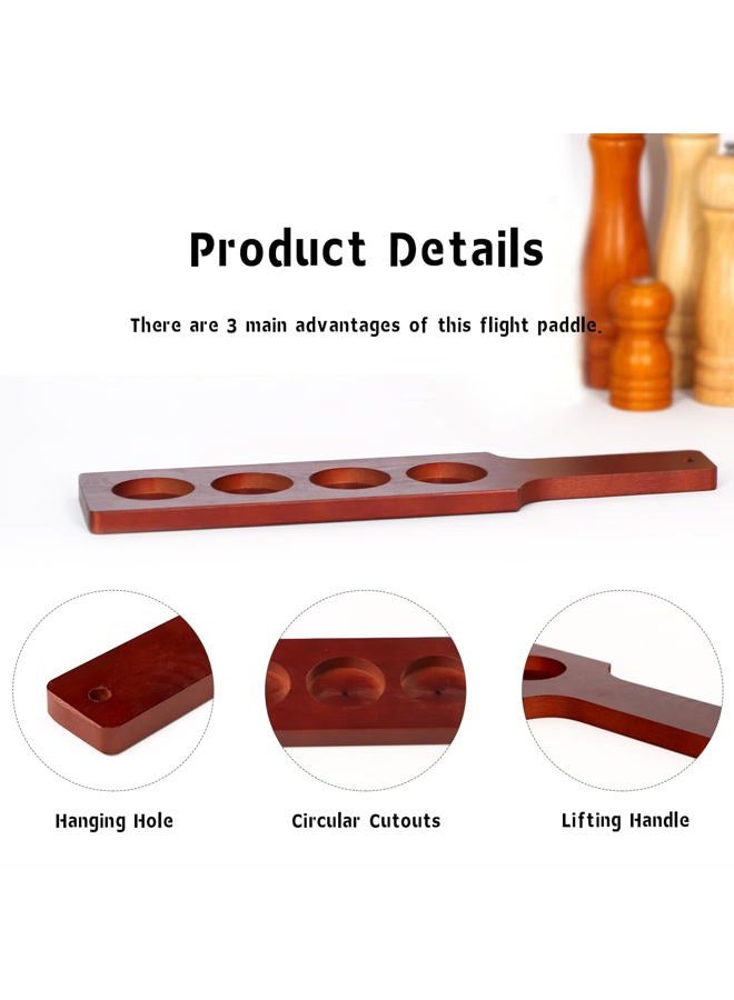LZMS 6 Packs 18" Mahogany Finish Flight Paddle, Large Beer Sampler Paddle with thin Profile and Convenient Hanging Hole, Ideal for Professional Kitchens and the Hospitality Industry - Image 3