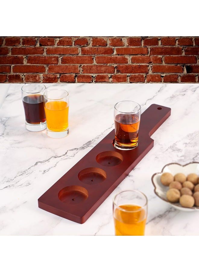 LZMS 6 Packs 18" Mahogany Finish Flight Paddle, Large Beer Sampler Paddle with thin Profile and Convenient Hanging Hole, Ideal for Professional Kitchens and the Hospitality Industry - Image 5