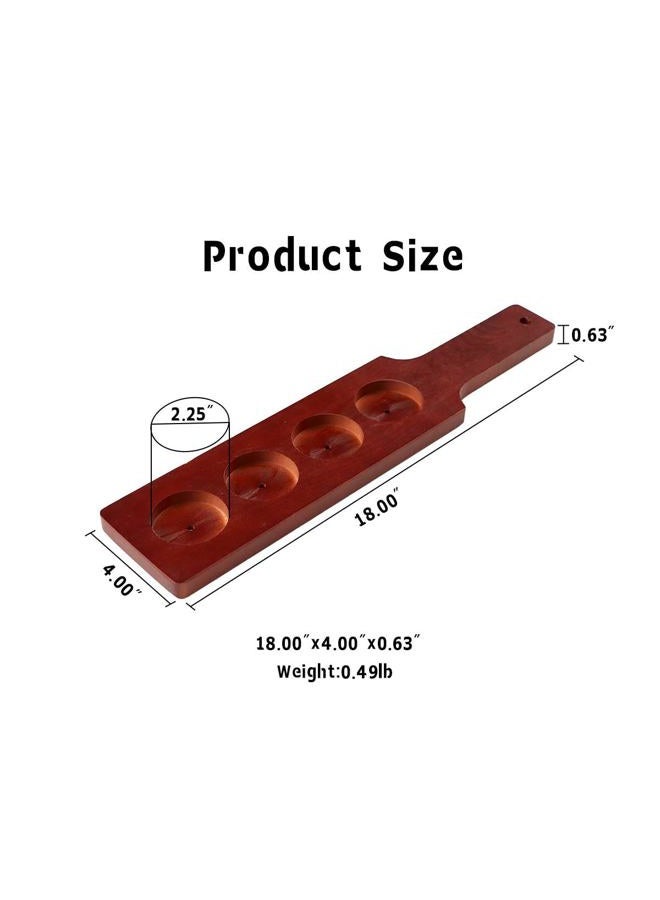 LZMS 6 Packs 18" Mahogany Finish Flight Paddle, Large Beer Sampler Paddle with thin Profile and Convenient Hanging Hole, Ideal for Professional Kitchens and the Hospitality Industry - Image 2