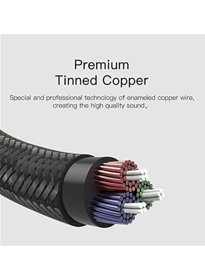 Yesido Premium Audio Cable – 3.5mm Male to Male AUX Cable for Car, Phone, Speaker & Headphones – Hi-Fi Stereo Sound, Durable Braided Wire – Black - Image 2