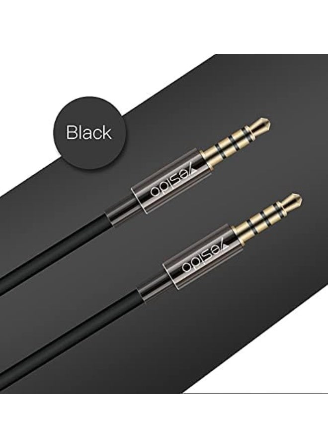 Yesido Premium Audio Cable – 3.5mm Male to Male AUX Cable for Car, Phone, Speaker & Headphones – Hi-Fi Stereo Sound, Durable Braided Wire – Black - Image 4