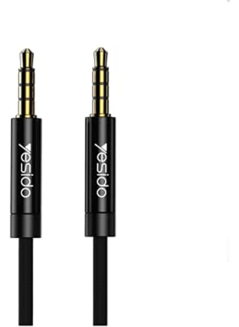 Yesido Premium Audio Cable – 3.5mm Male to Male AUX Cable for Car, Phone, Speaker & Headphones – Hi-Fi Stereo Sound, Durable Braided Wire – Black - Image 1