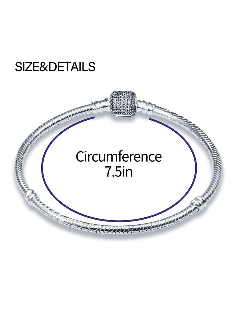 Pandora Violet - PANDORA Jewelry Beads and Pave Cubic Zirconia Bracelet in Sterling Silver - Image 1
