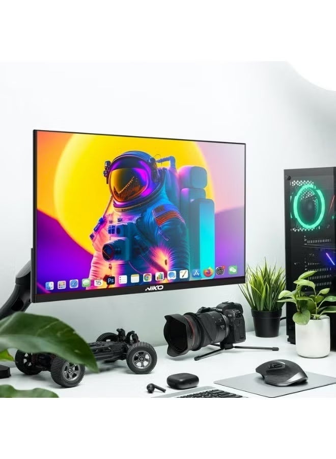 نيكو شاشة نيكو 22 بوصة FHD، لوحة IPS بمعدل تحديث 100 هرتز، دقة 1920×1080، شاشة LED فائقة النحافة مع منافذ HDMI وVGA، موديل 22NMSX - أسود. - Image 3